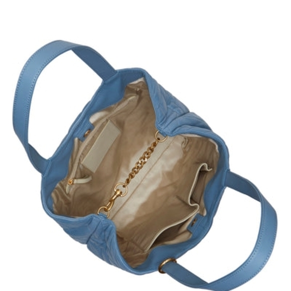 Vince Camuto Blue Quilted Shoulder Bag with Gold Charm - Picture 4 of 6